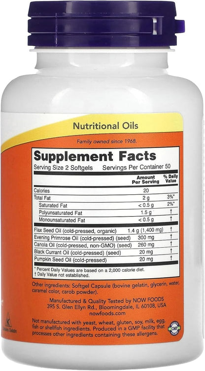 NOW Foods Omega 3-6-9, 1,000 Mg, 100 Softgel - Free Shipping